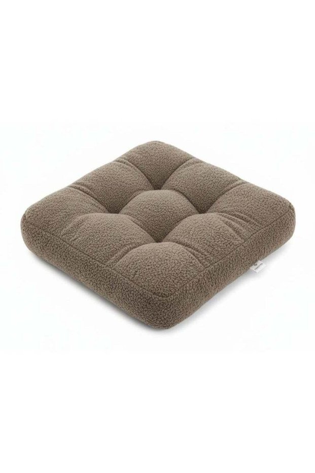 AKDC Ultra-Soft Plush Square Decorative Cushion for Sofa & Lounge – Warm Brown Color, 45×45×7 cm