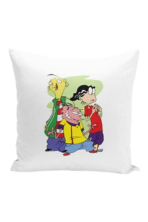 Ed Edd And Eddie Decorative Pillow White/Green/Red 16x16inch