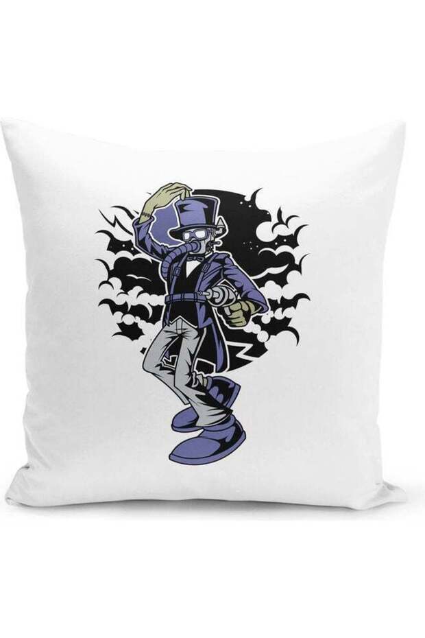 Bats Design Decorative Throw Pillow Multicolour 40x40cm