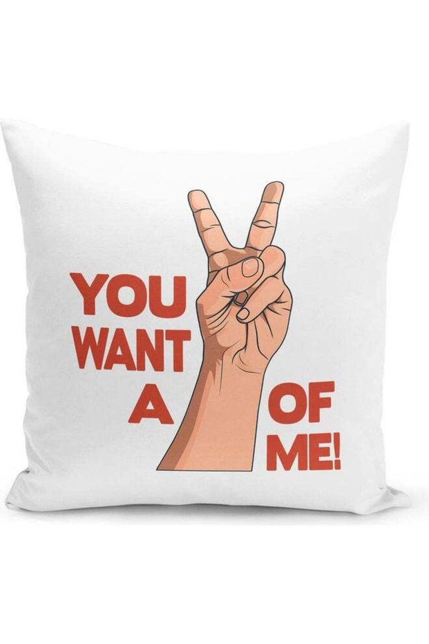 You Want Peace Of Me Print Decorative Pillow Multicolour