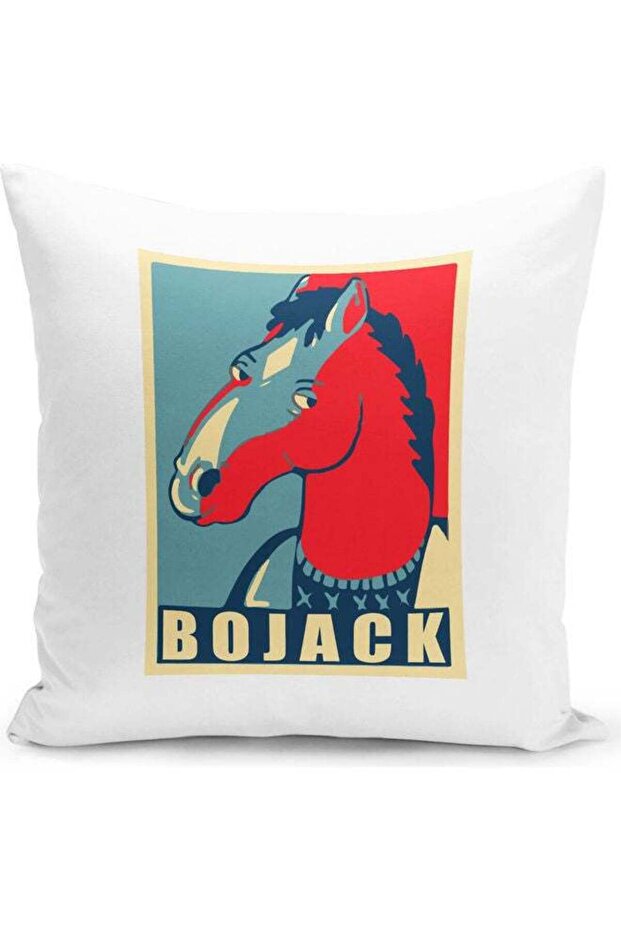 Bojack Horseman President Hope Poster Themed Throw Pillow White/Red/Blue 16x16inch