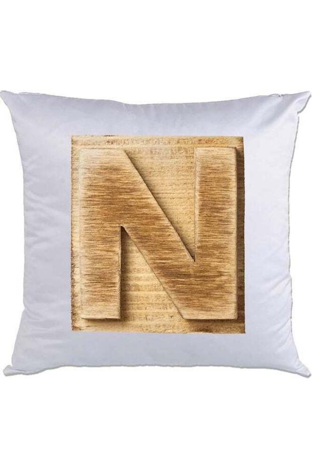 N-Printed Decorative Pillow White/Brown 40 x 40cm