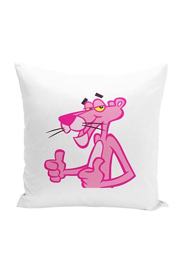 Thumbs Up Pink Panther Decorative Throw Pillow White/Pink 16 x 16inch