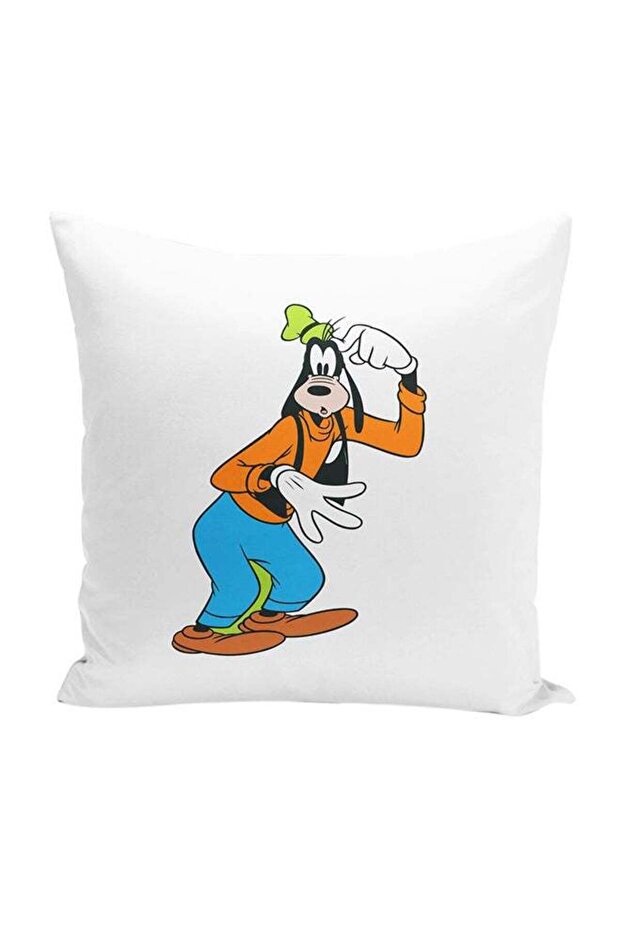 Goofy Dog Throw Pillow With Stuffing Multicolour 16x16inch