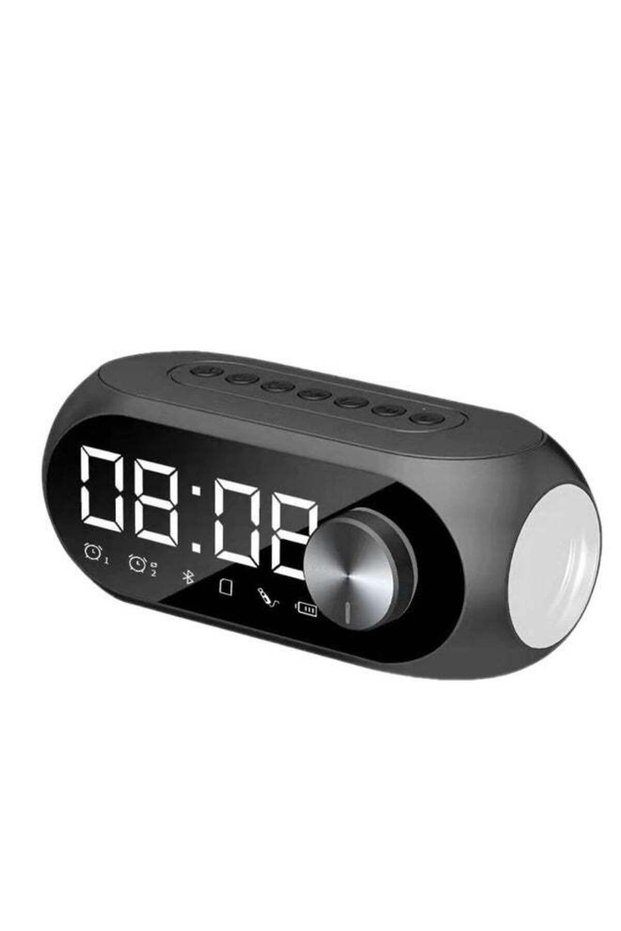 Digital Alarm Clock with Bluetooth Speaker and FM Radio, Large LED Mirror Display, Silent No-Tick A