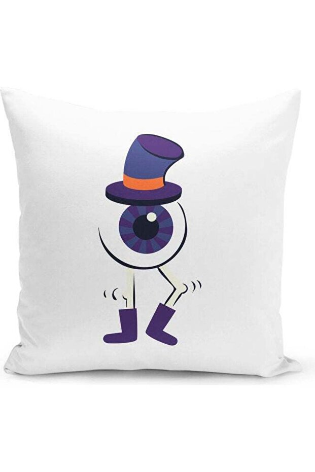 Shaky Legs Themed Decorative Throw Pillow White/Purple/Orange 40x40cm