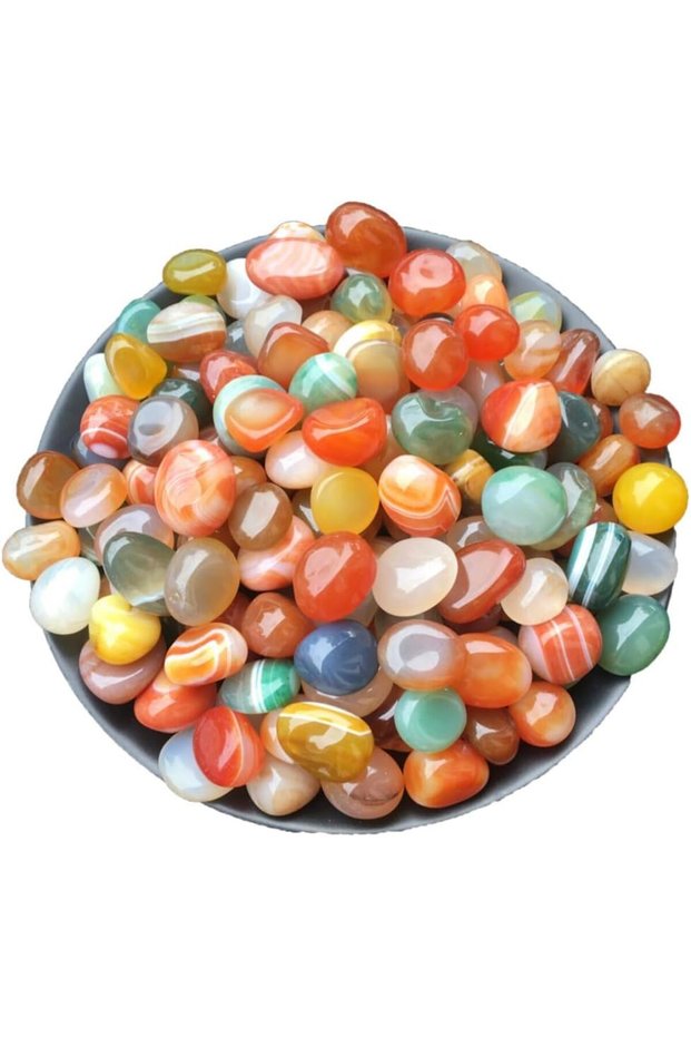 500g Colorful Polished Decorative Pebbles, Natural River Rocks 1.5–2 cm for Plants Vase Fillers Fis
