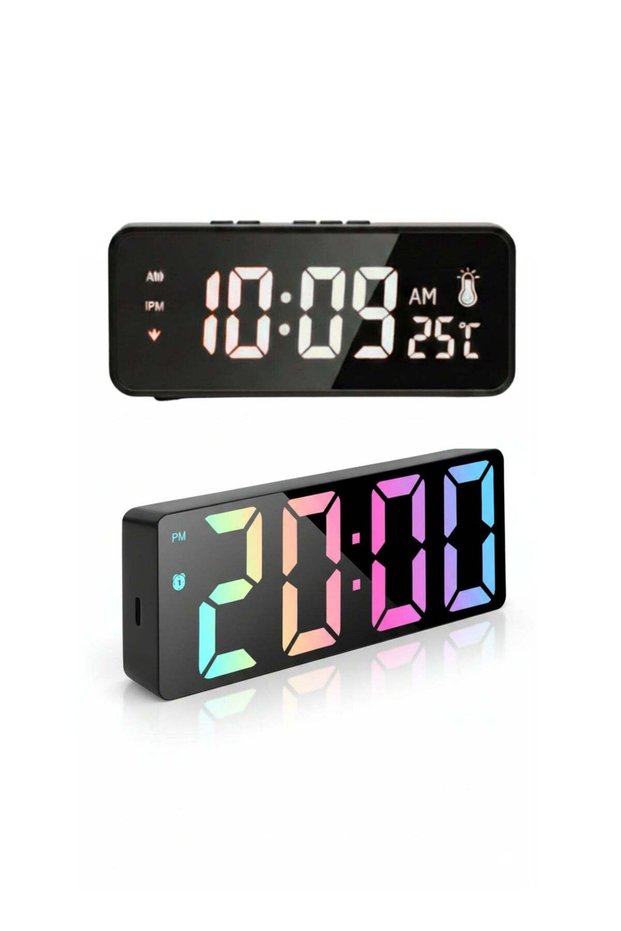 Digital Alarm Clock LED Mirror Display Smart Desk Clock with Temperature, Dual Alarm, Snooze & Touc