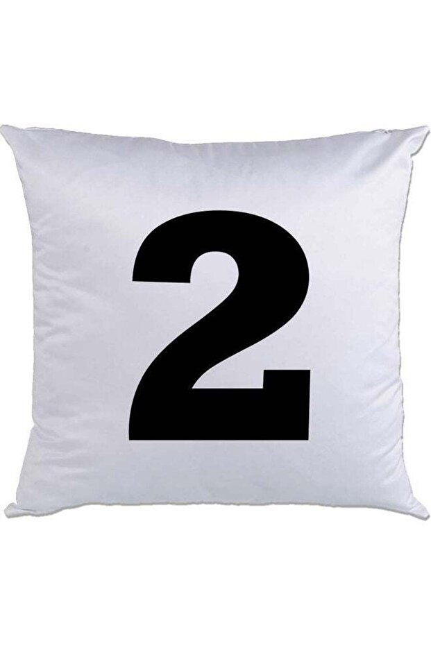 2 Printed Cushion White/Black 40x40cm