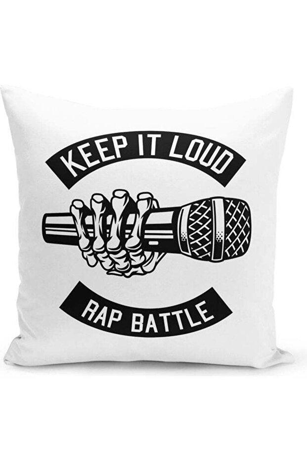 Rap Battle Design Decorative Pillow White/Black