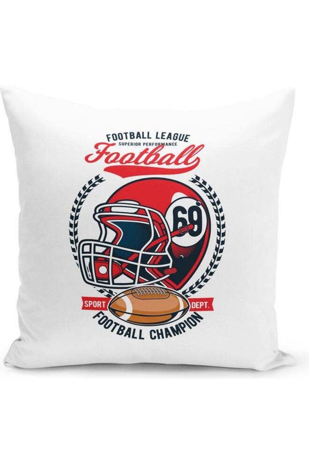 Football League Themed Decorative Throw Pillow Multicolour