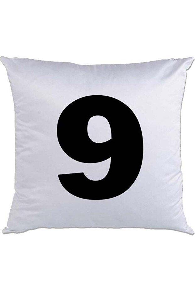 9 Printed Cushion White/Black 40x40cm