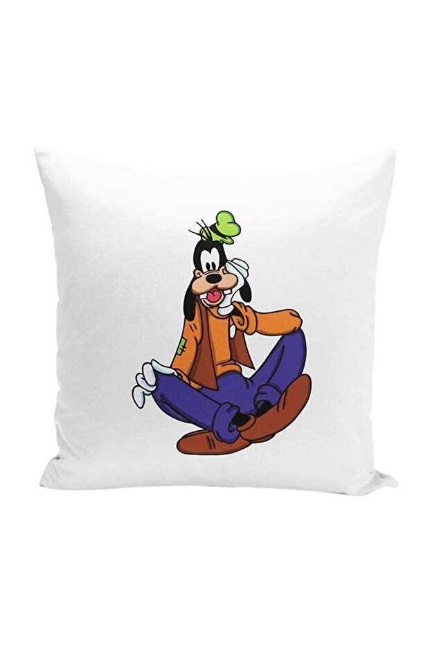 Goofie Goofy Cartoon Decorative Throw Pillow White 16 x 16inch