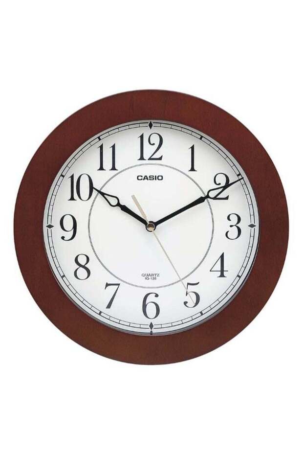 Round Shaped Analog Wall Clock Brown/White/Black 26cm