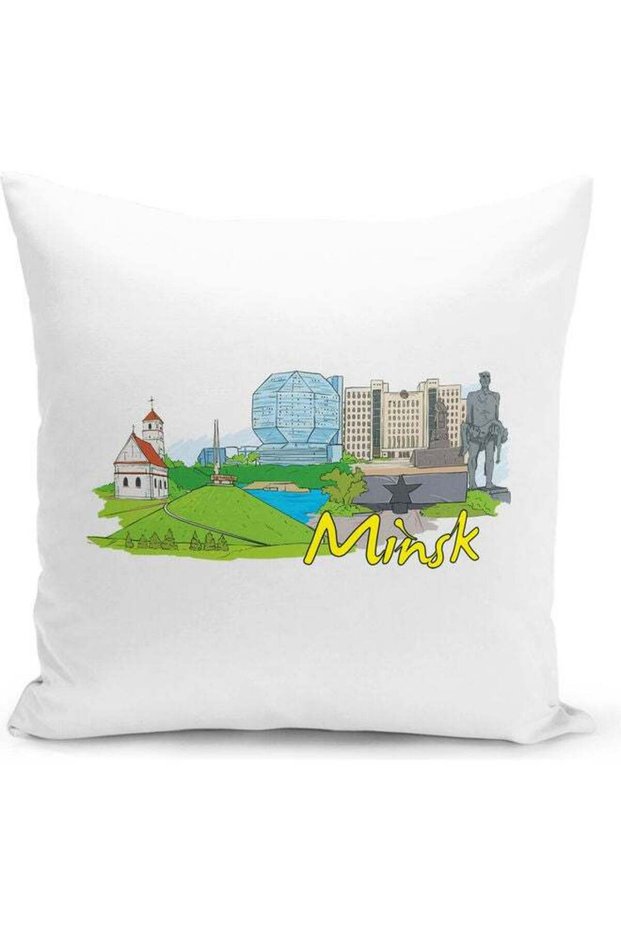 Minsk Design Print Decorative Throw Pillow Multicolour