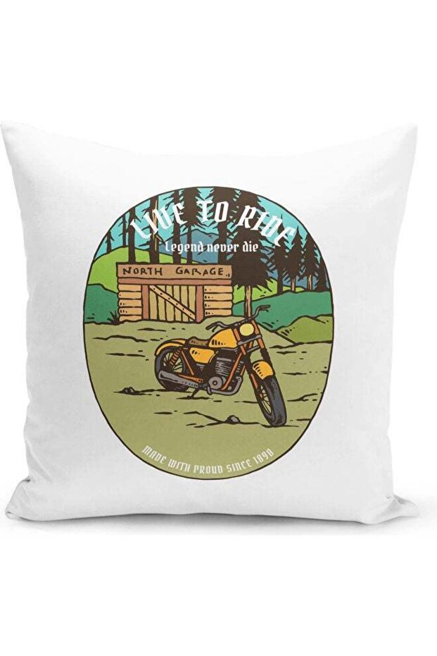 Legend Never Die Printed Decorative Throw Pillow White/Green/Grey 40x40cm