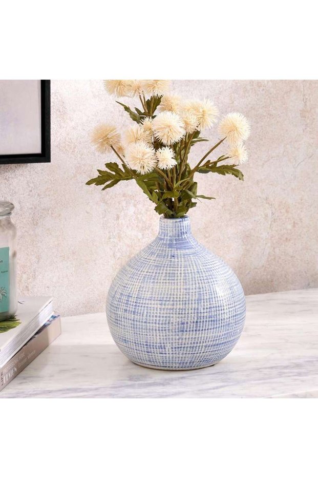 Marilyn Ceramic Vase 17x17x17cm- Blue - 112MTV9900007