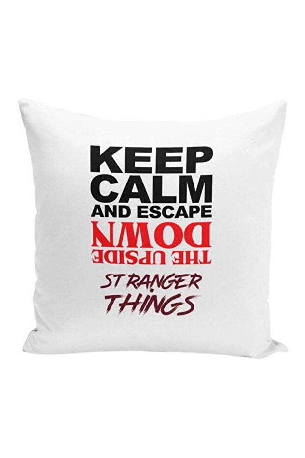 Printed Throw Pillow White/Black/Red 16x16inch