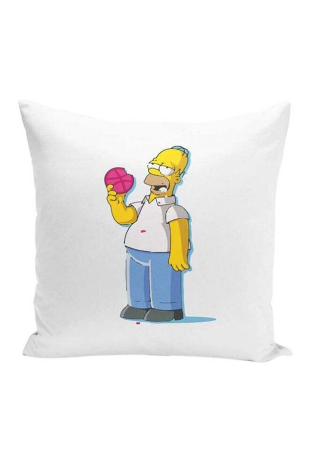 The Simpsons Donut Stuffed Throw Pillow Multicolour 16x16inch