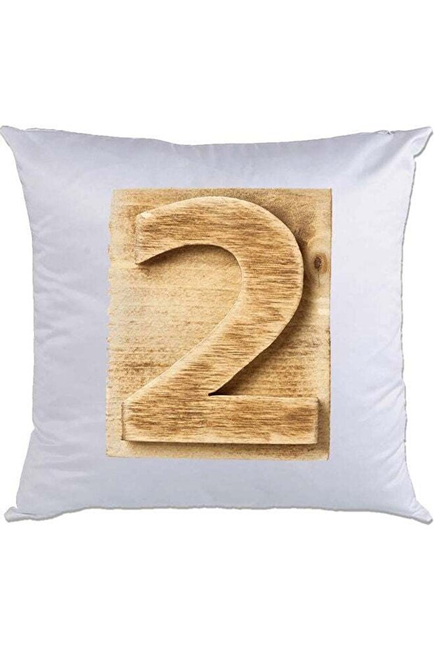2-Printed Pillow Cushion White/Brown