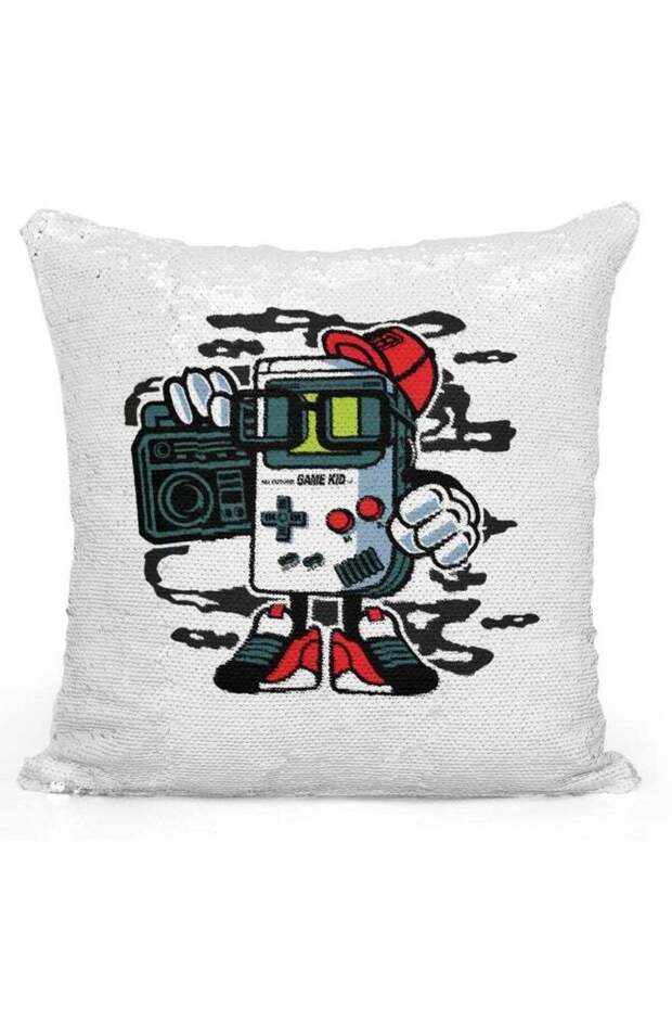 Decorative Throw Pillow - Game Boy White/Black/Red 16x16inch