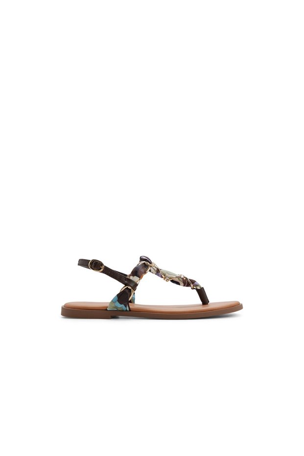 Ravennaa Ladies Brown Flat Sandals