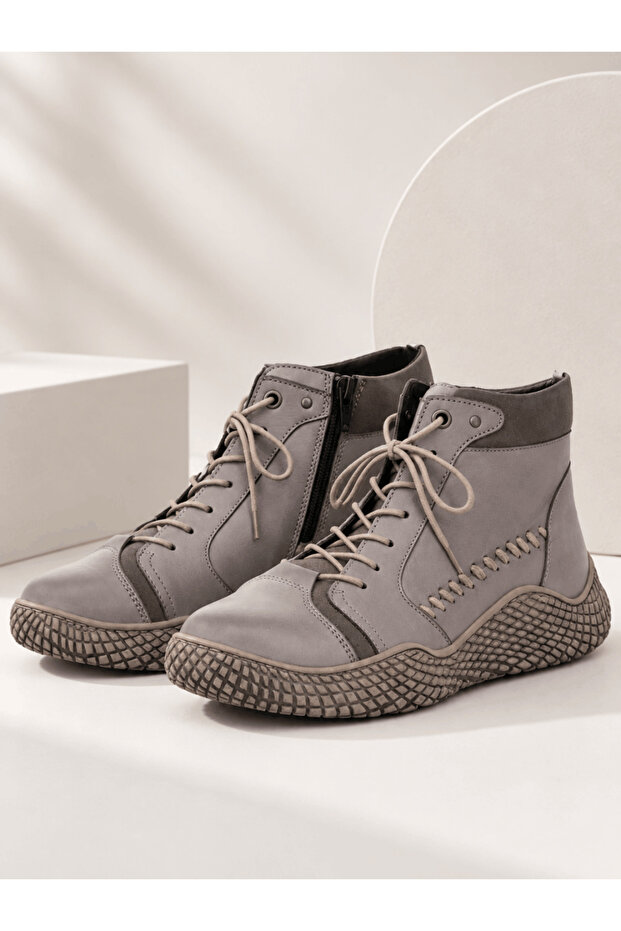 Women's Genuine Leather Lace-Up Boots Model Name: Hestia