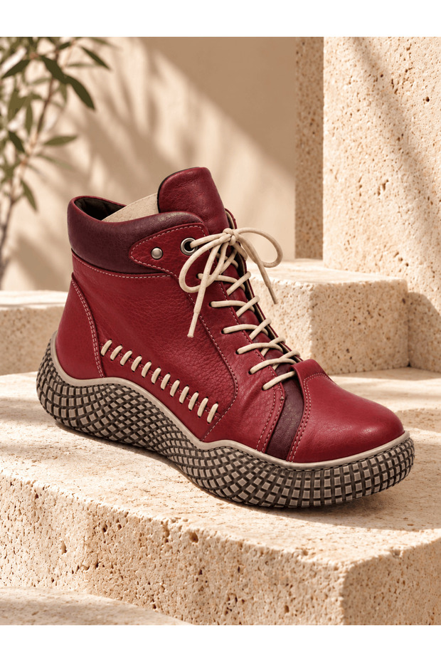 Women's Genuine Leather Lace-Up Boots Model Name: Hestia