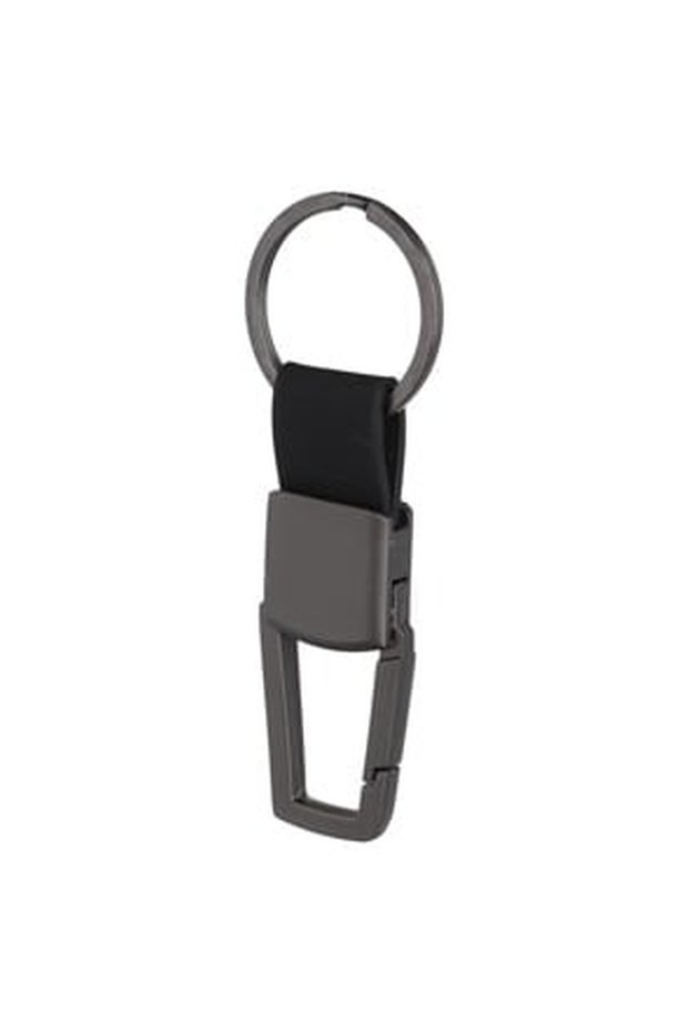PU Leather Keychain with Gray Ring 9cm