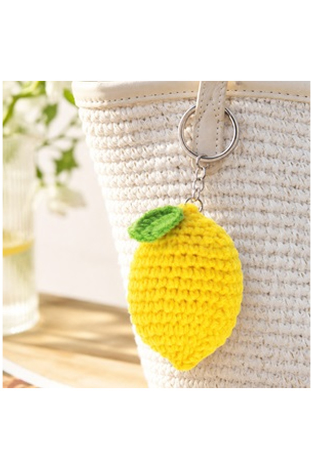 Keychain Charm Keychain Lemon Pattern