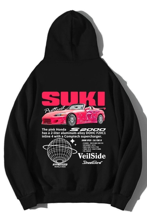 Unisex Oversize Fast and Furious Suki Hoodie Black