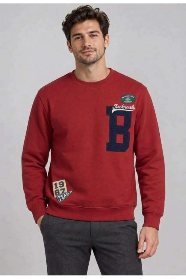 Men's and Women's 3-Thread Zero-Waste N Star Printed Crew Neck Sweatshirt
