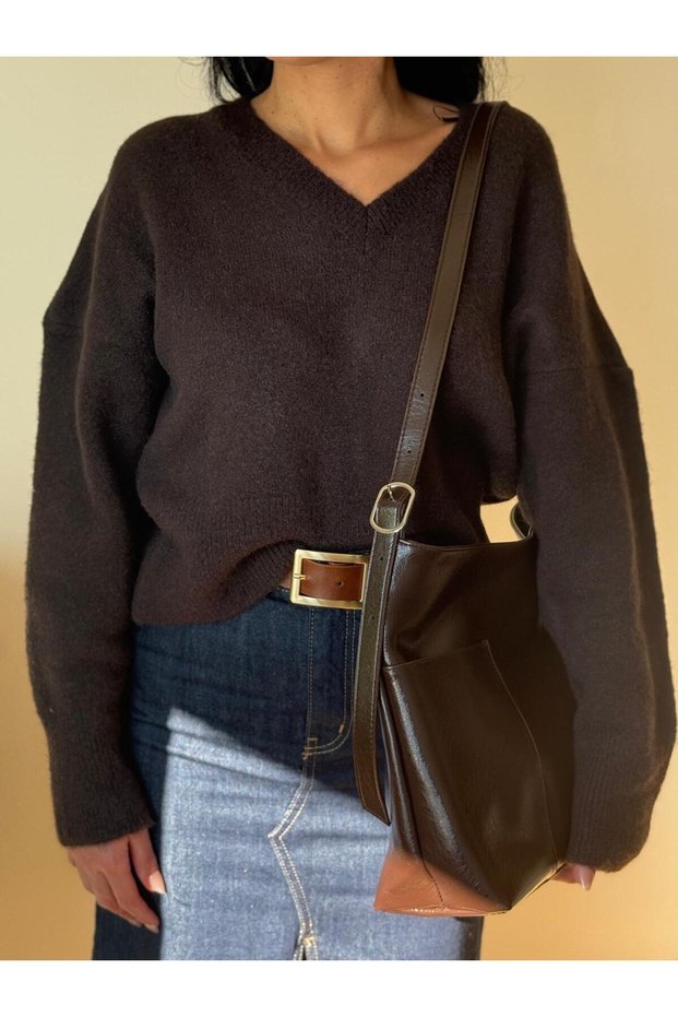 Women's Niva Model Belt Detailed Shoulder & Crossbody Bag