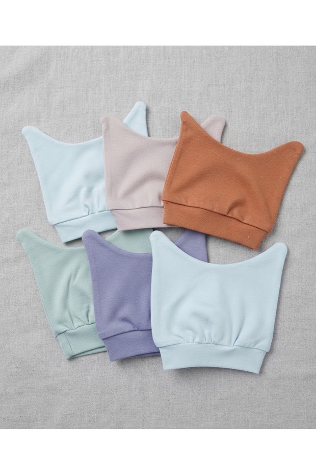 6 Pieces of Double Layer Combed Fabric Baby Hats (0-3) Months
