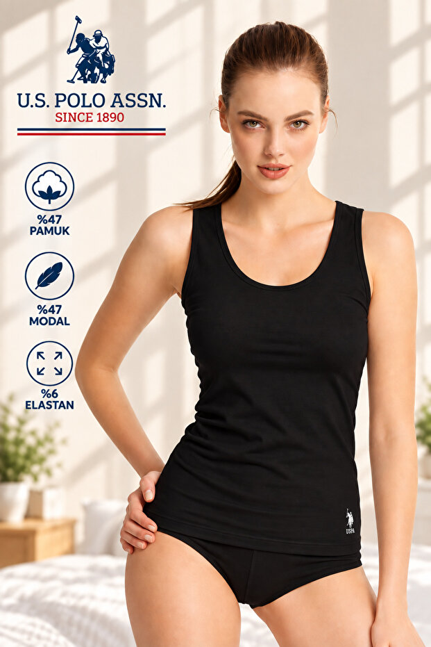 Women'S, Licensed, Uspa, 47% Modal, 47% Cotton, 6% Elastane, Wide Strap Tank Top