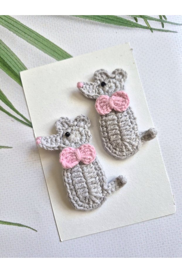 Fare Hanım Handmade Crochet 2-Piece Snap Buckle Handmade Knitted Children's Cute Hair Accessory