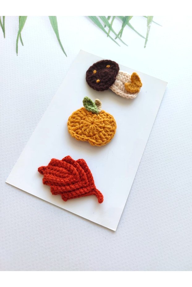 Ready for Autumn Baby Shower Baby Gift Hairless Baby Hairpin 3-Piece Baby Mevlüt Gift Handmade Knitted Organic Baby Hair Accessories