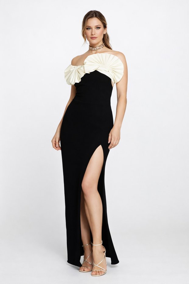 Asymmetric Bloom Statement Dress