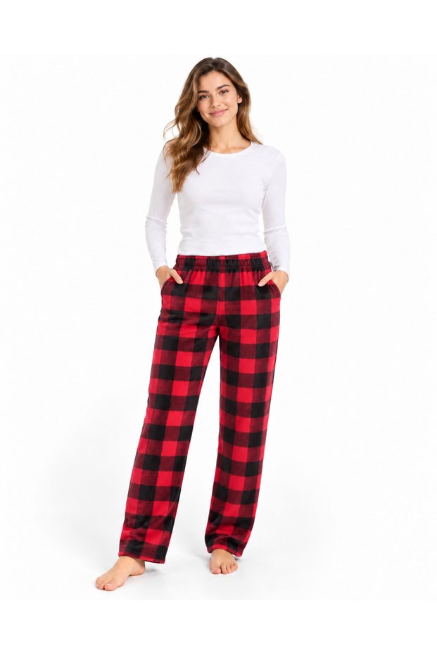 Women's Fleece Textured Patterned Relaxed Fit Sweatpants 96 cm