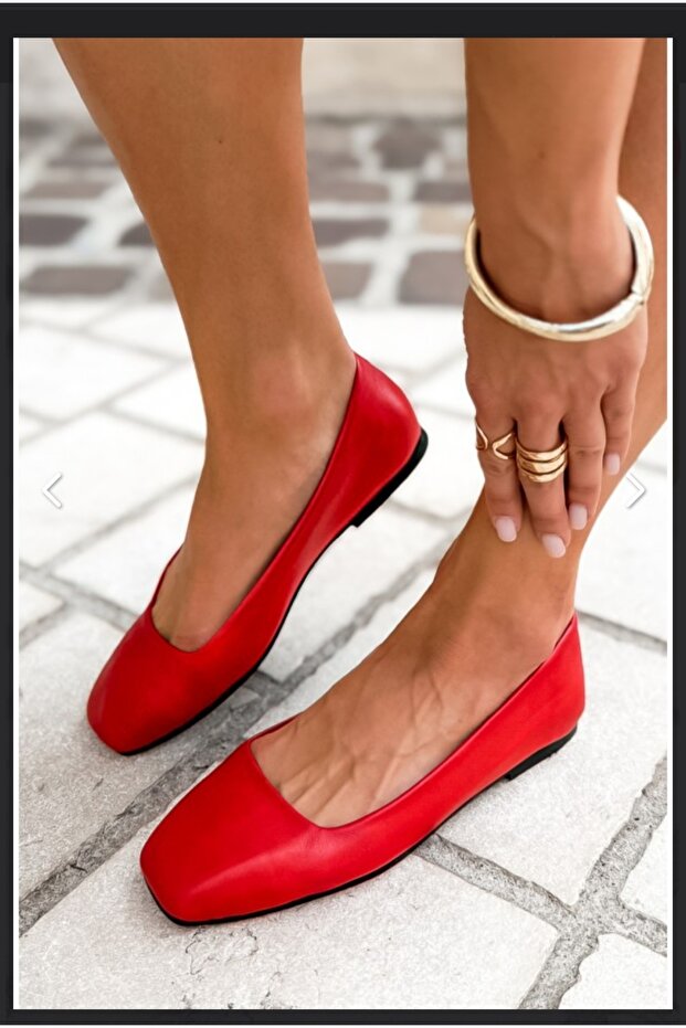 Genuine Leather Red Ballet Flats