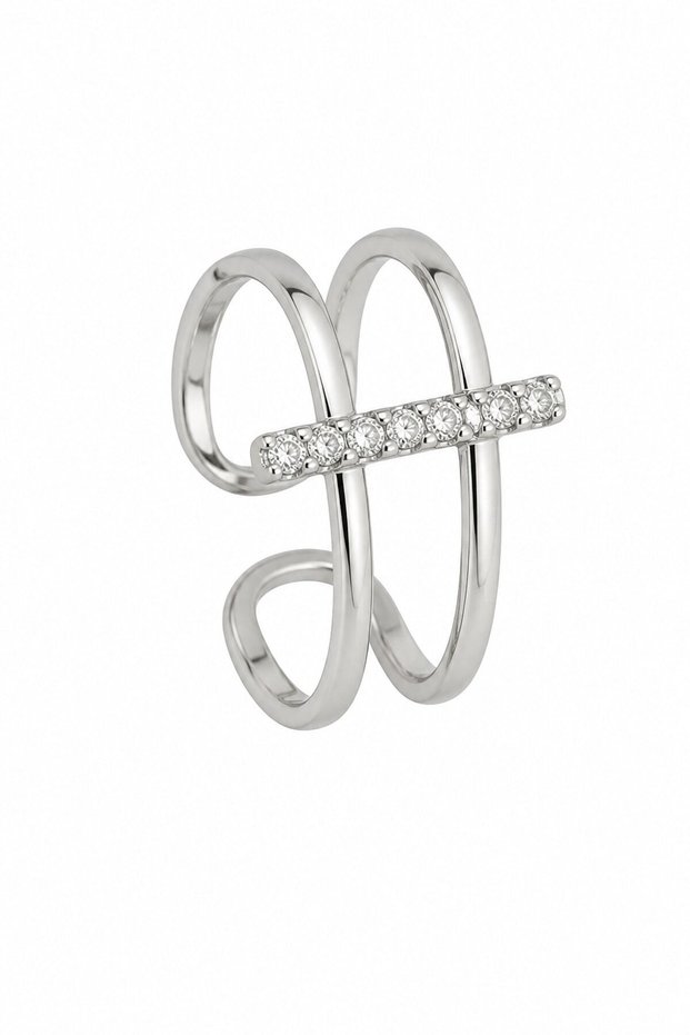 Silver Little Finger Ring with Stones