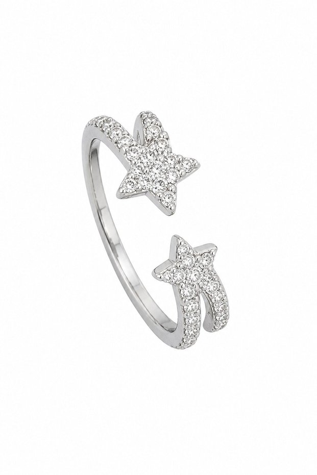 Stone Star Silver Pinky Ring