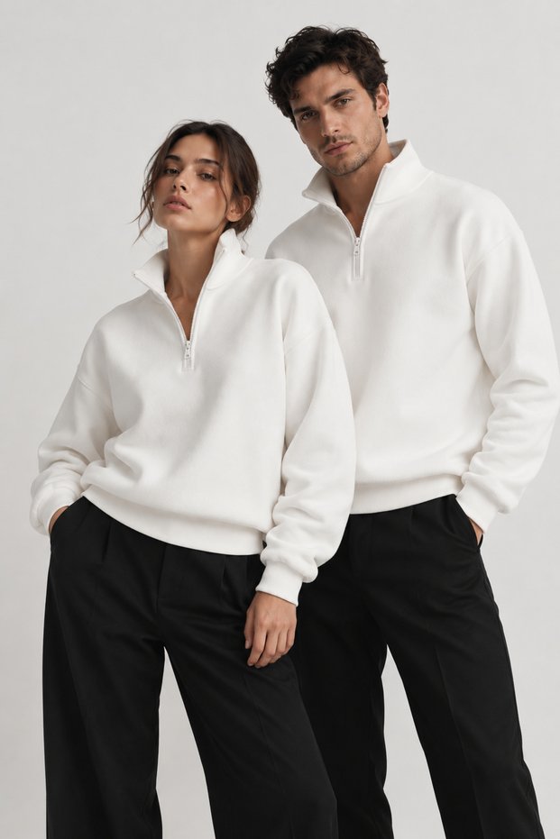 Sevgili Kombini 2-Piece Women's & Men's White Sweatshirt