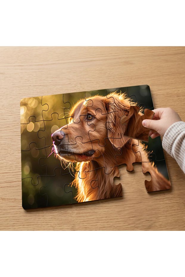24 Piece Wooden Children's Puzzle with Brown Dog Design Mpk0782