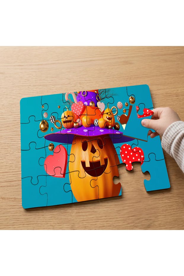 Halloween Pumpkins Design 24 Piece Wooden Kids Puzzle Mpk0015