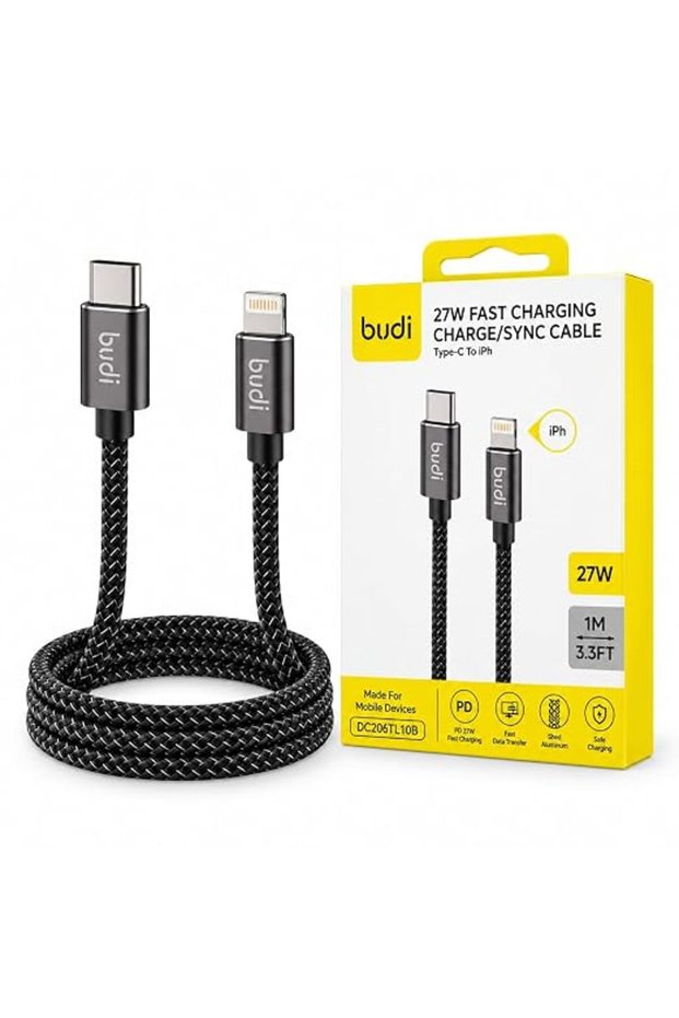 USB-C to Lightning Fast Charging Cable for iPhone, 1M Black