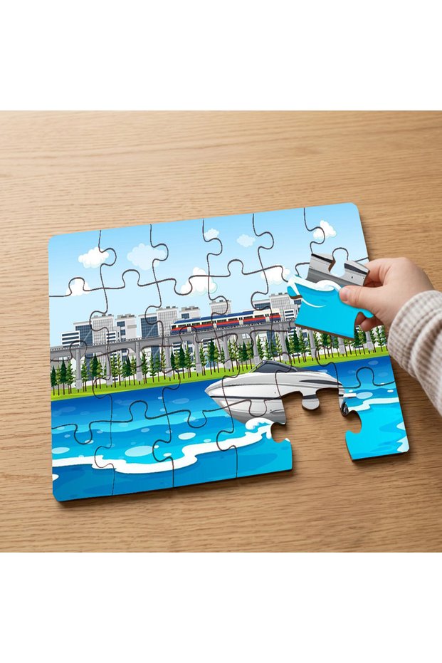 24 Piece Wooden Children's Puzzle with Speedboat Design Mpk0977