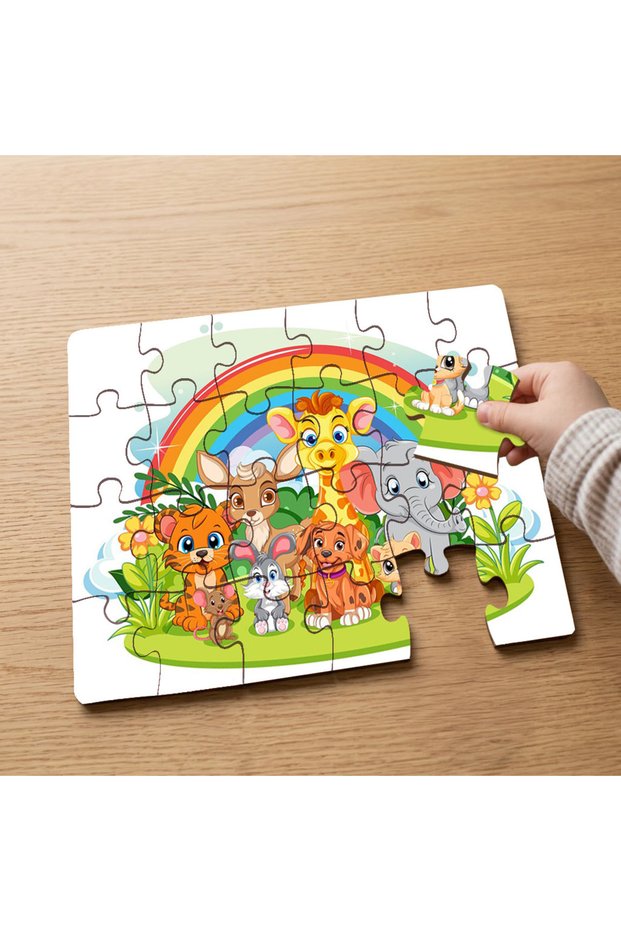 24 Piece Wooden Children's Puzzle with Cute Animals Design Mpk0409