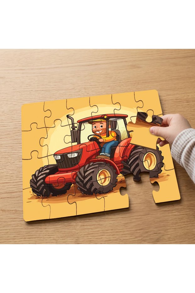 24 Piece Wooden Children's Puzzle with Man on Tractor Design Mpk0355