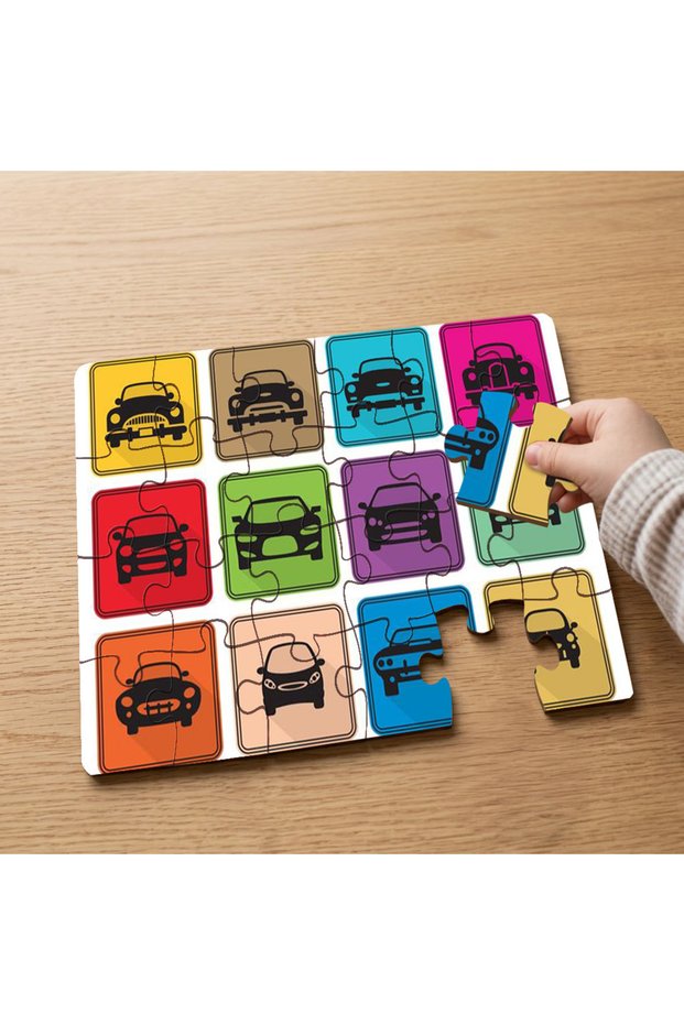 Object Concept Cars Designed 24 Piece Wooden Kids Puzzle Mpk0816